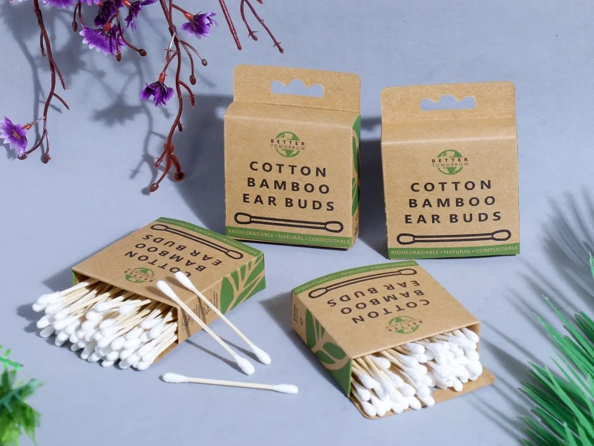 Cotton Bamboo Earbuds - 4 Packs