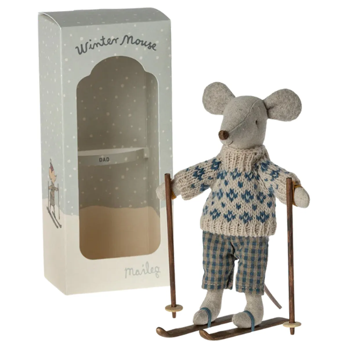 Dad Winter Mouse with Ski Set