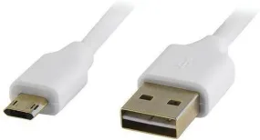 Devicewear USB-MICRO3-WHT Reversible Micro USB Charge & Sync Cable (White)