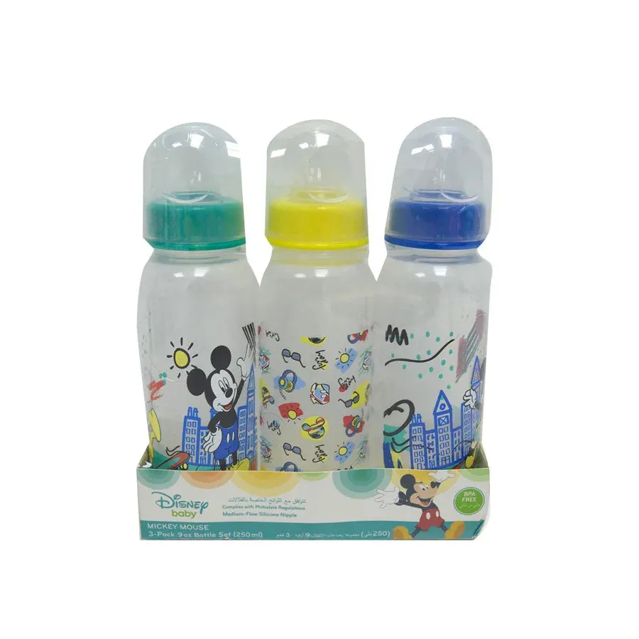 Disney Mickey 9oz Baby Feeding Bottle 3Pk