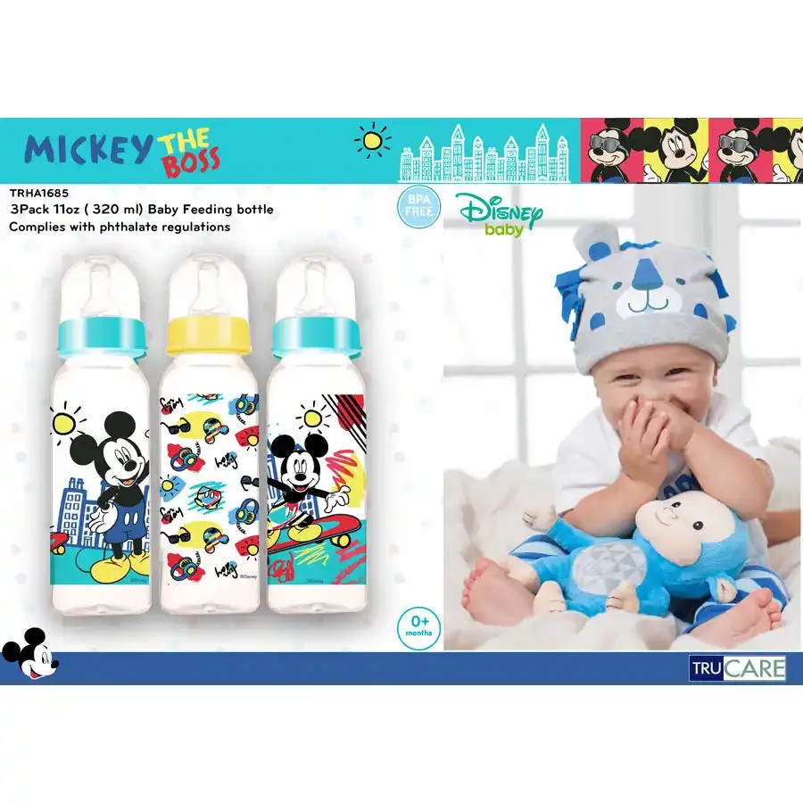 Disney Mickey 9oz Baby Feeding Bottle 3Pk