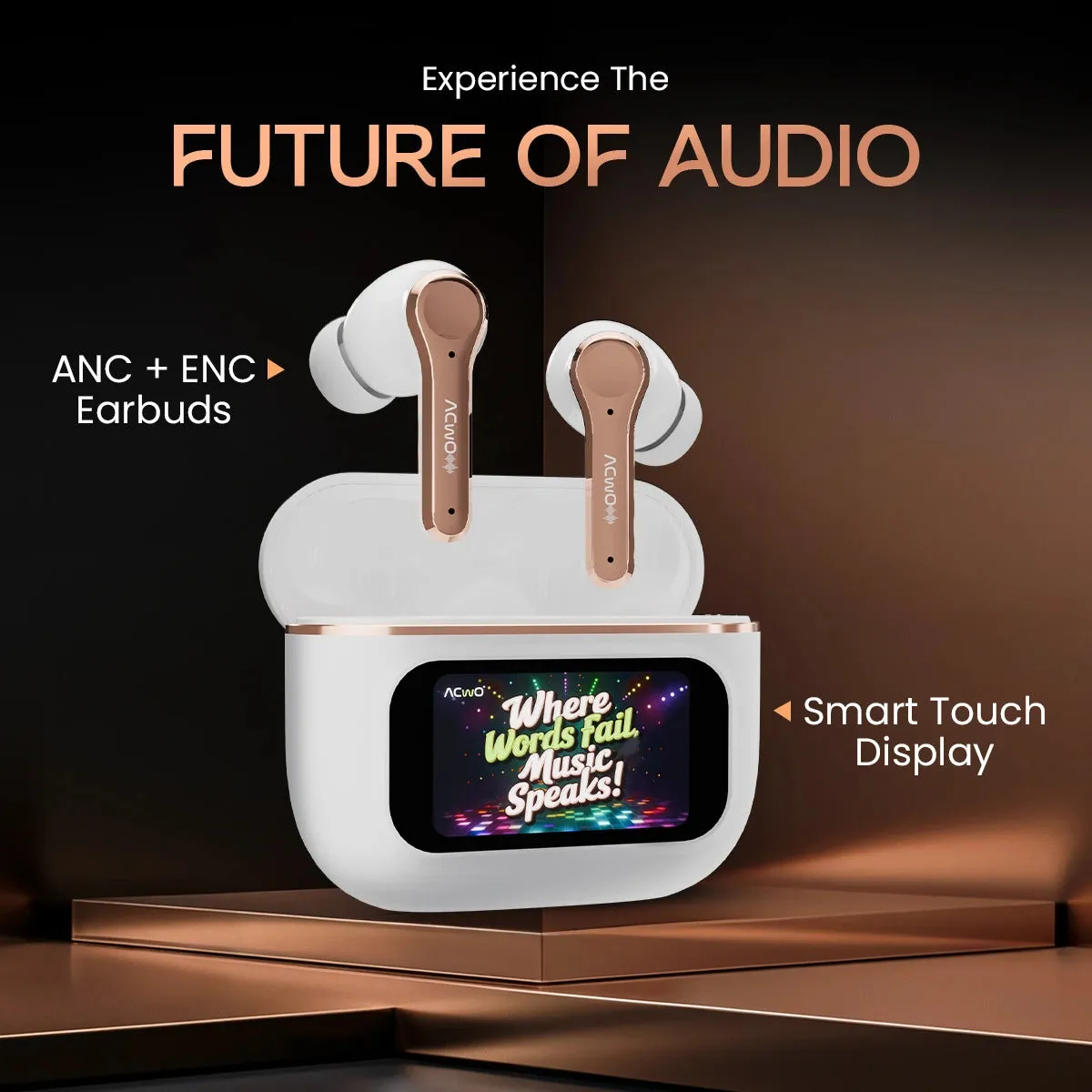 DwOTS Touch - Smart Touch Screen Display Tws Earbuds