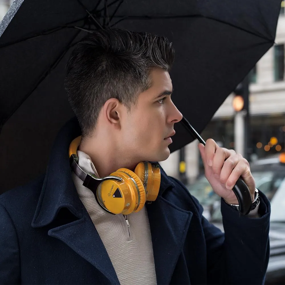 E7 Active Noise Cancelling Bluetooth Over-ear Headphones, Yellow