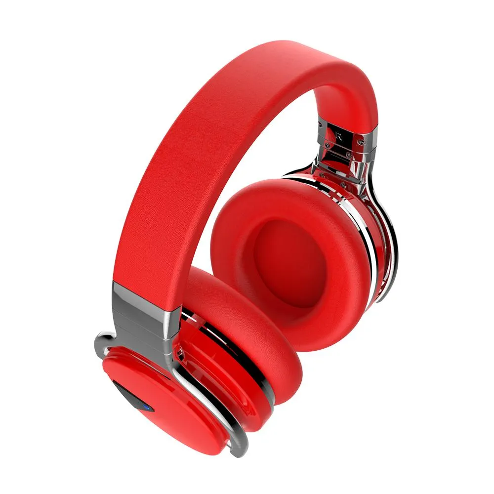 E7 Active Noise Cancelling Wireless Bluetooth Over-ear Headphones，Red