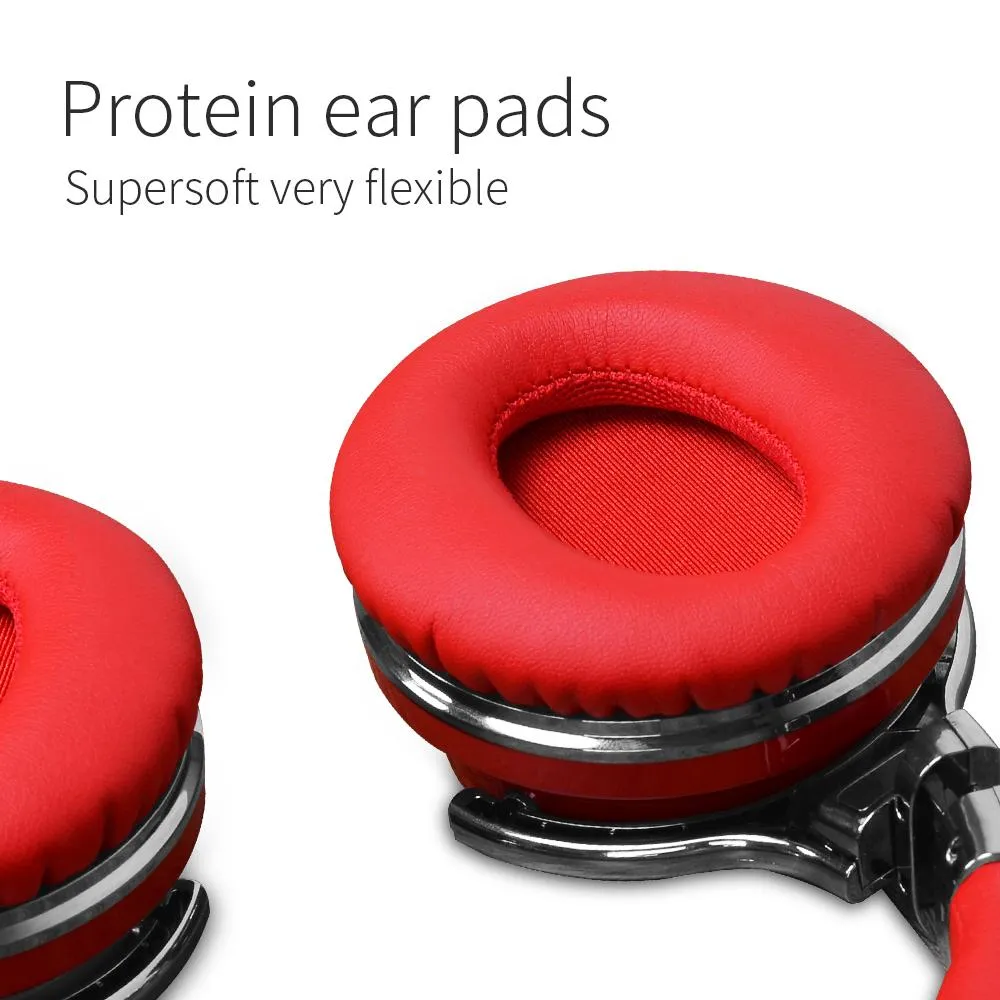 E7 Active Noise Cancelling Wireless Bluetooth Over-ear Headphones，Red