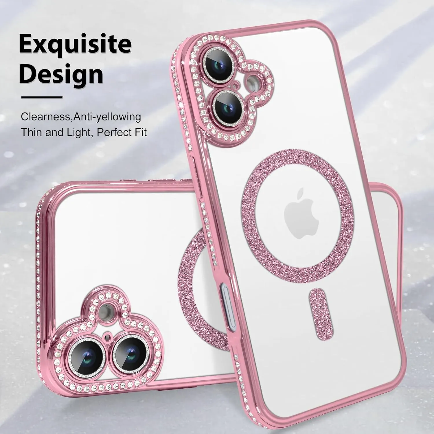 Entronix Apple iPhone 16 Pro Max [Magnetic-Compatible] Case - Rhinestone DIamonds,