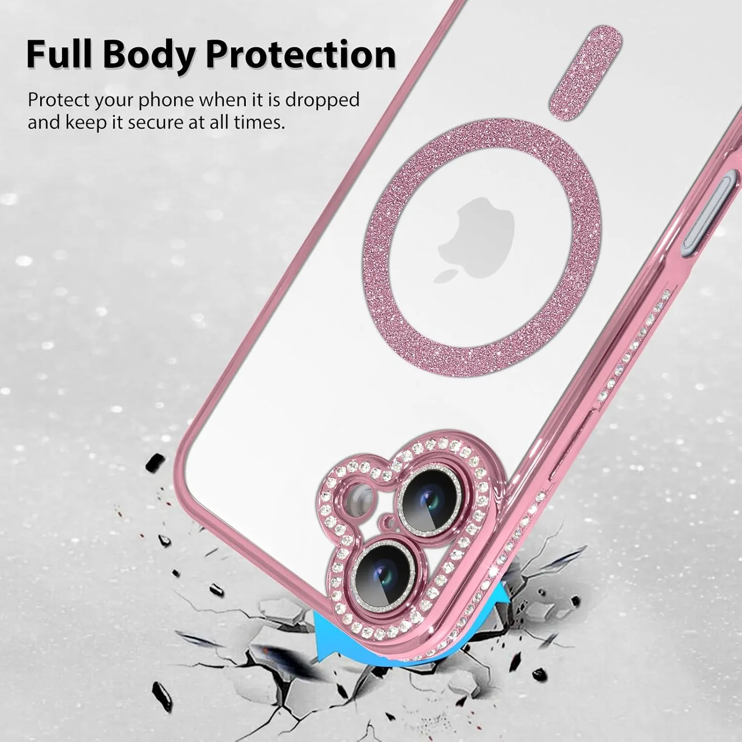 Entronix Apple iPhone 16 Pro Max [Magnetic-Compatible] Case - Rhinestone DIamonds,