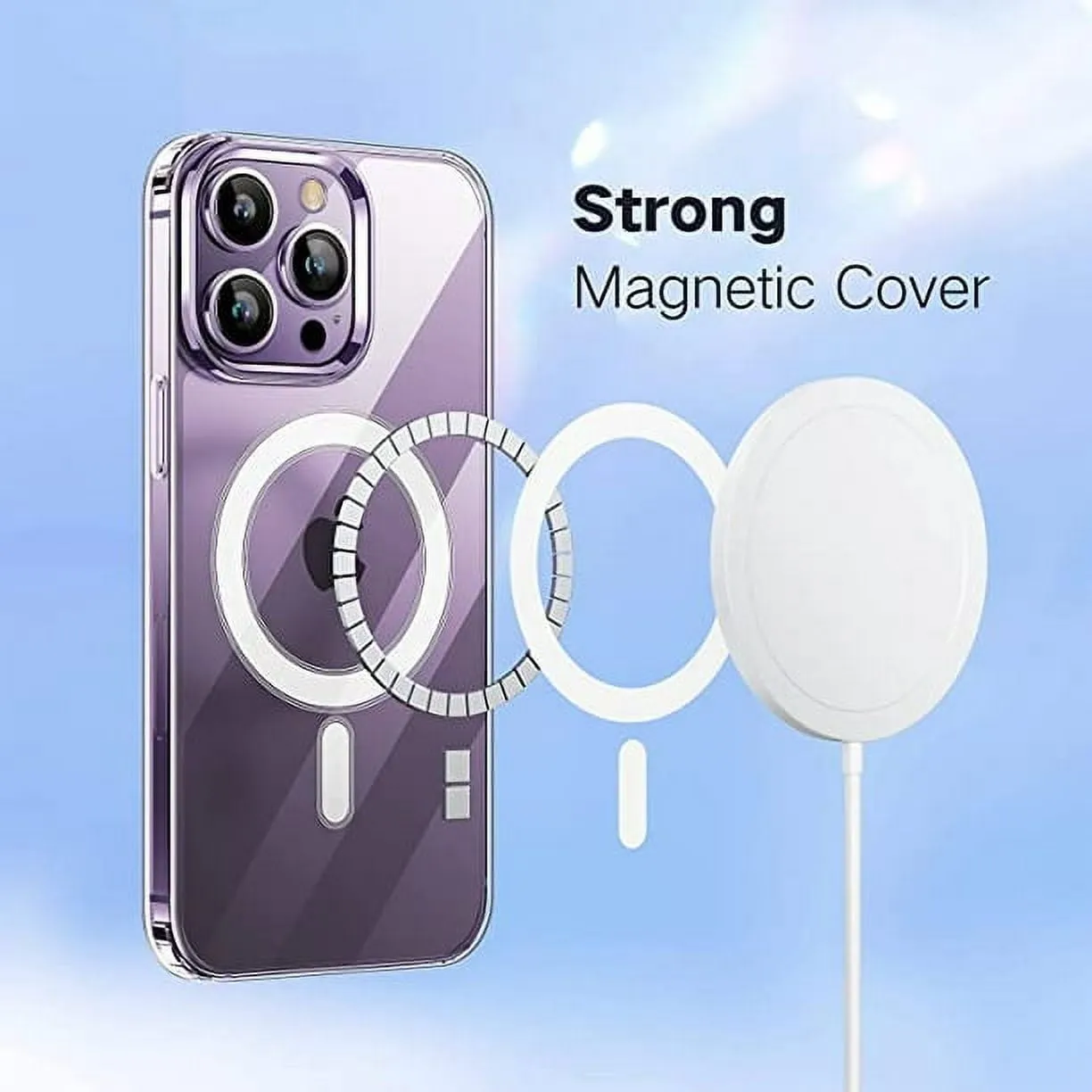 Entronix Case Magnetic Clear Case Designed for Apple iPhone 11 with 1 Tempered and Camera Lens, Shockproof Transparent Crystal Cover