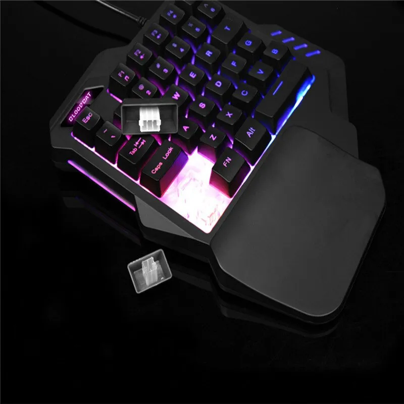 For Mobile Phone Gaming Wired Keyboard Mouse Single Hand Mini Usb Keyboard for Android IOS Apple Tablet PUBG Survival Rules