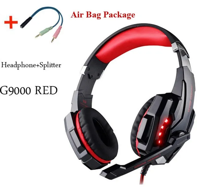 G2000 G9000 Gaming Headsets Big Headphones with Light Mic Stereo Earphones Deep Bass for PC Computer Gamer Laptop PS4 New X-BOX