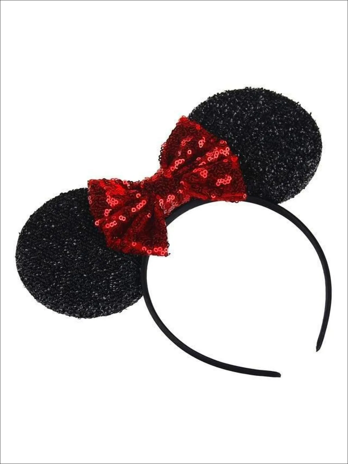 Girls Sequin Mouse Ear and Bow Headband