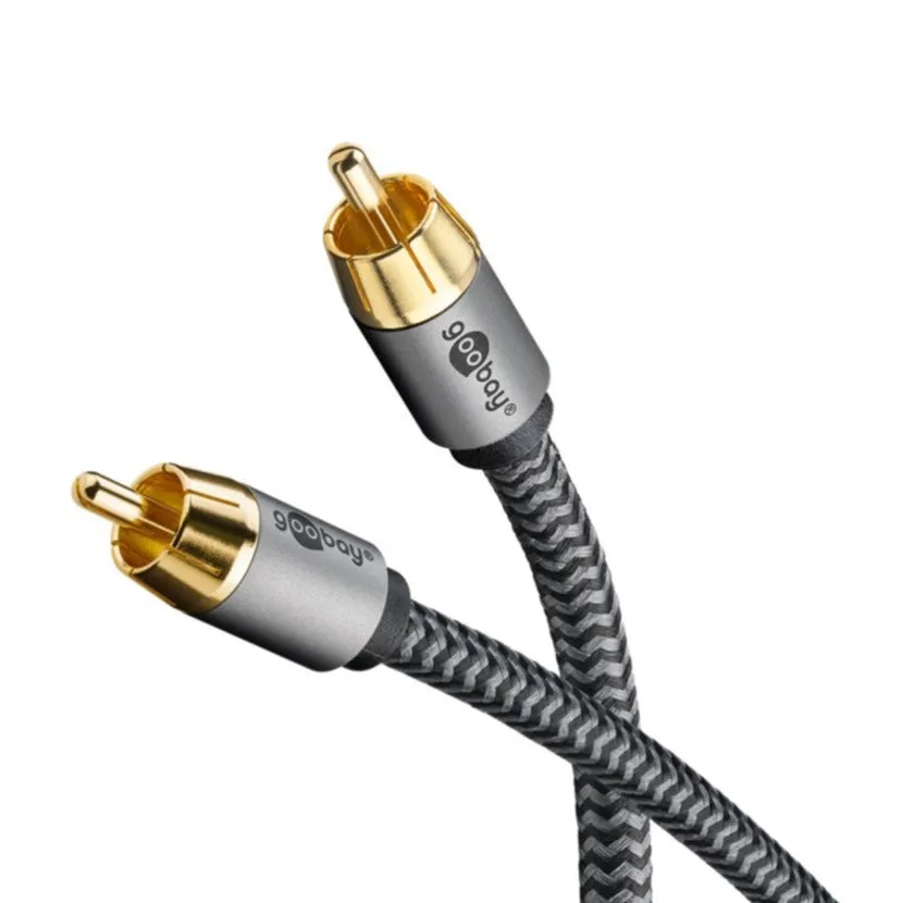 Goobay - (3m) Mono stereo RCA audio cable (65297) - Sharkskin Grey