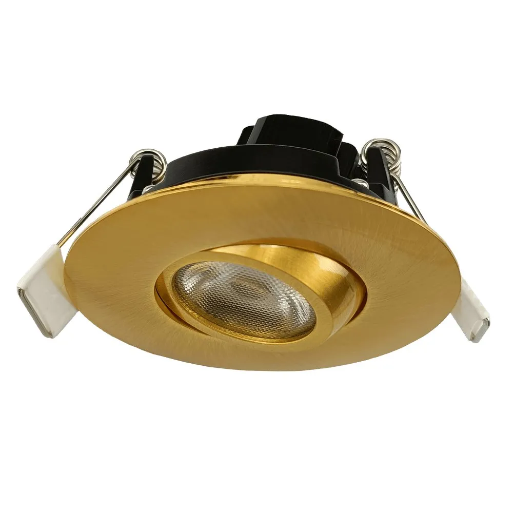 Goodlite G-19837 2" 5W LED Brushed Brass Gimbaled Round Spotlight Selectable CCT