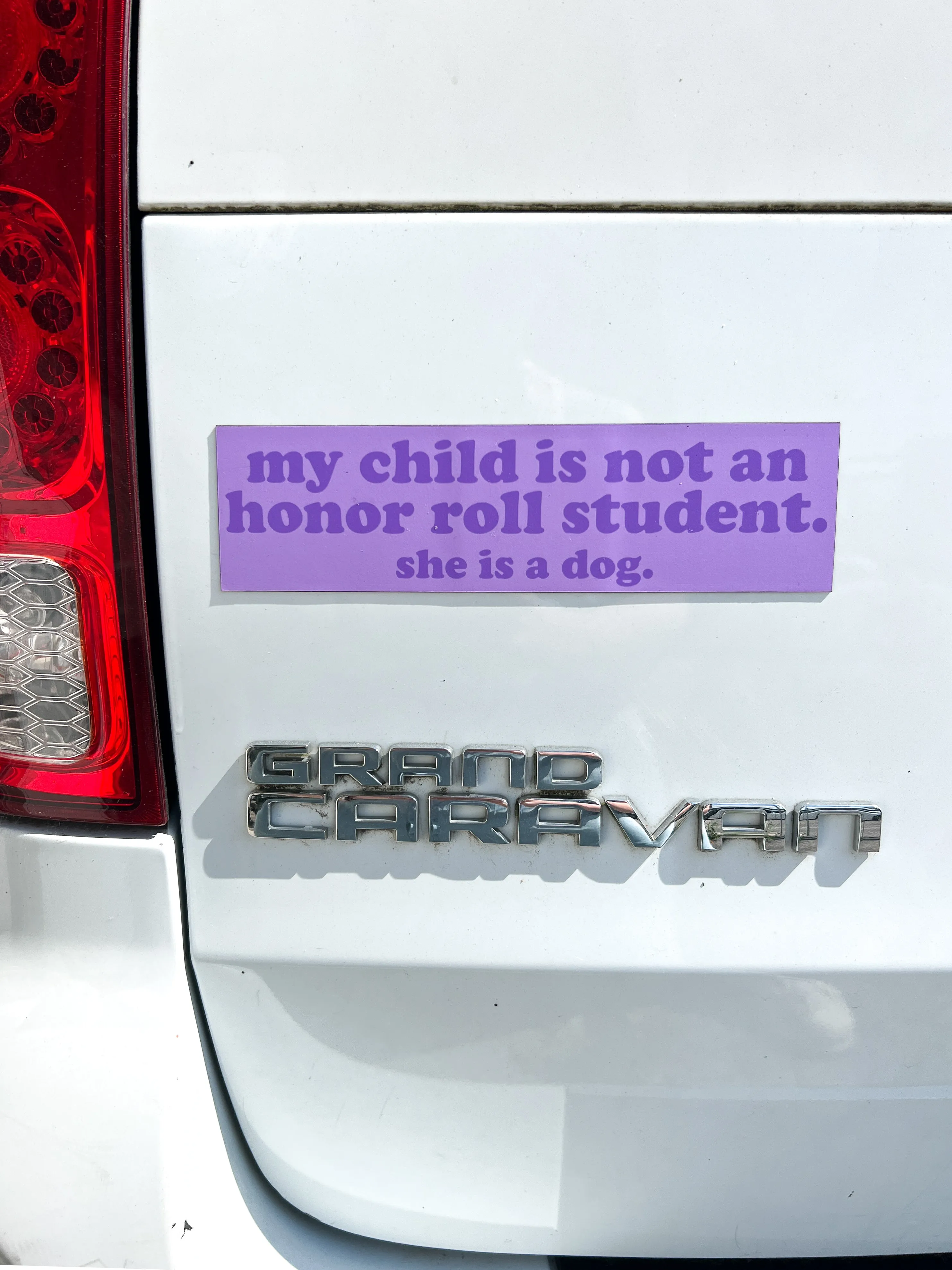 Honor Roll Dog Car Magnet - Purple