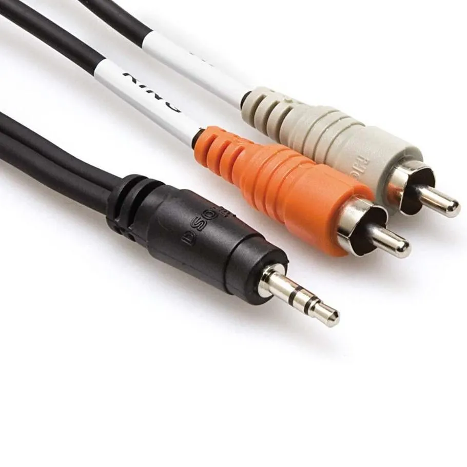 Hosa CMR-203 Stereo Mini 3.5mm Male To 2 RCA Male Y-Cable - 3 Foot