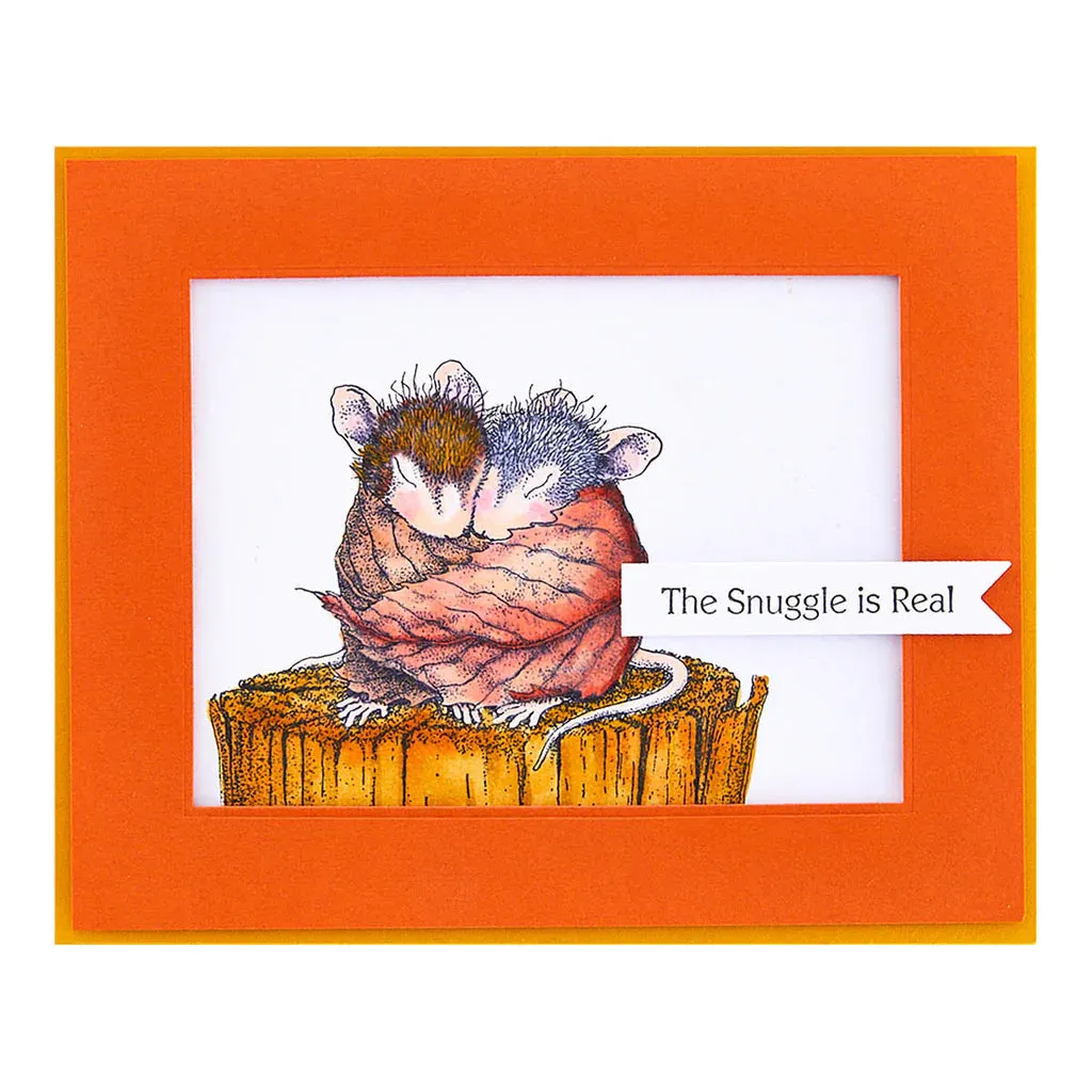 House Mouse Cling Rubber Stamp Snuggle Up*