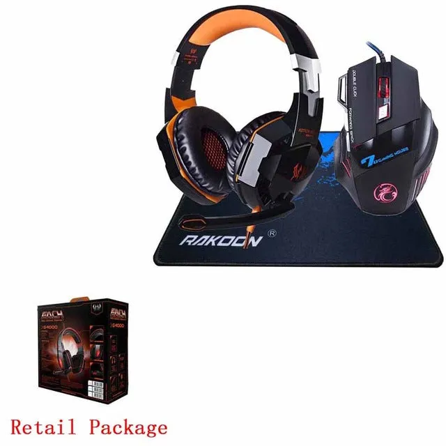 In Stock 5500 DPI X7 Pro Gaming Mouse EACH G2000 Hifi Pro Gaming Headphone Game Headset Gift Big Gaming Mousepad for Pro Gamer