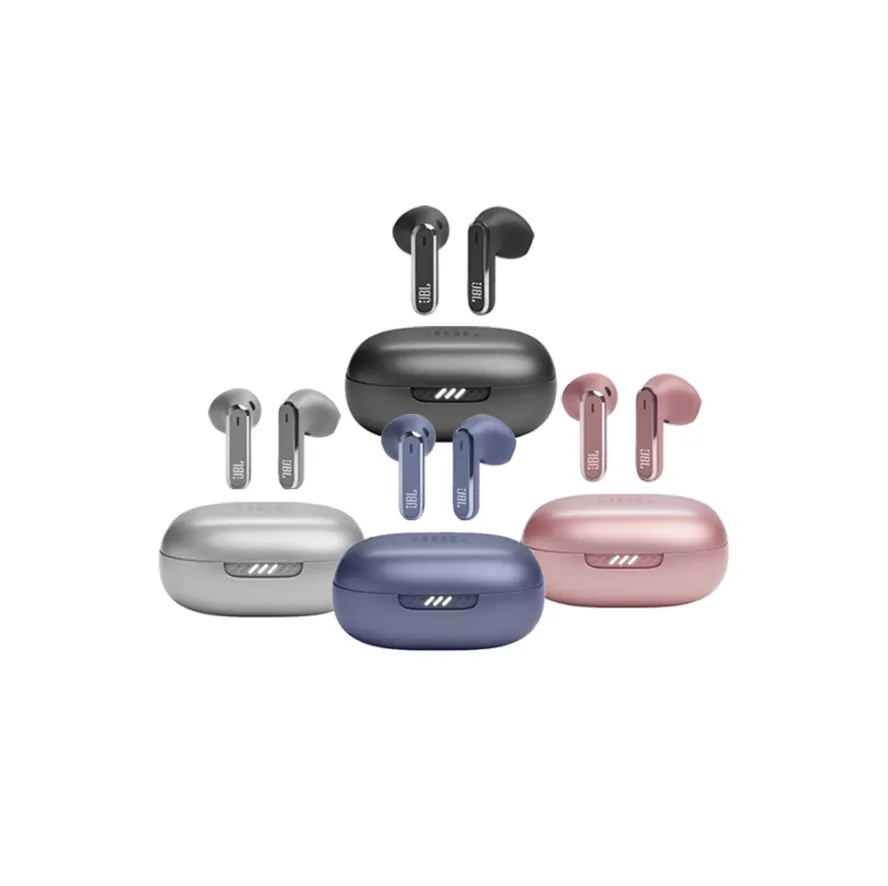 JBL Live Flex True Wireless Bluetooth Earbuds with Adaptive Noise Cancelling, IP54 Waterproof Rating, and Up to 40 Hours of Total Playtime - Black, Blue, Rose Gold, Silver