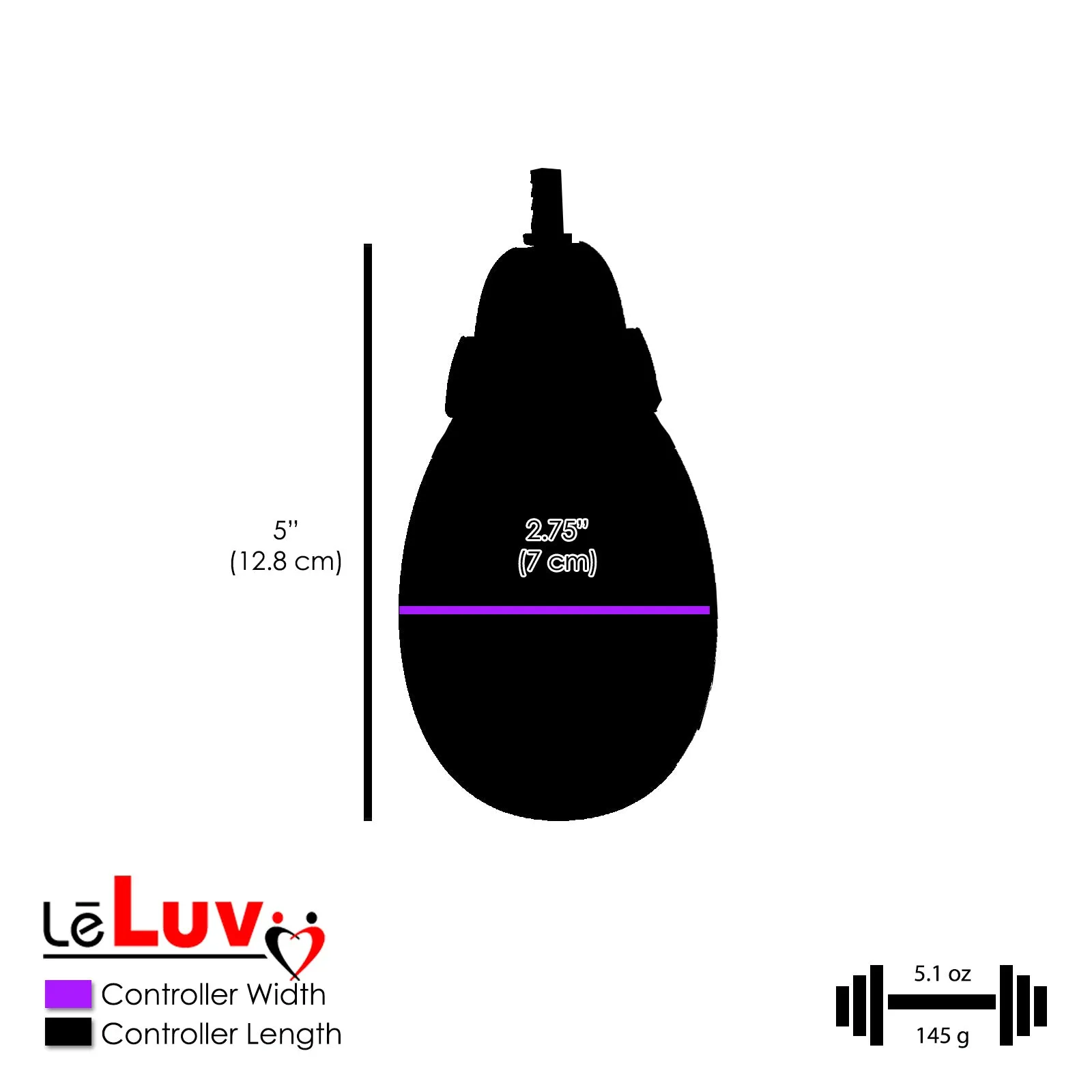 LeLuv eGrip Replacement Handheld Electric Vacuum Pump Handle - USB Rechargeable