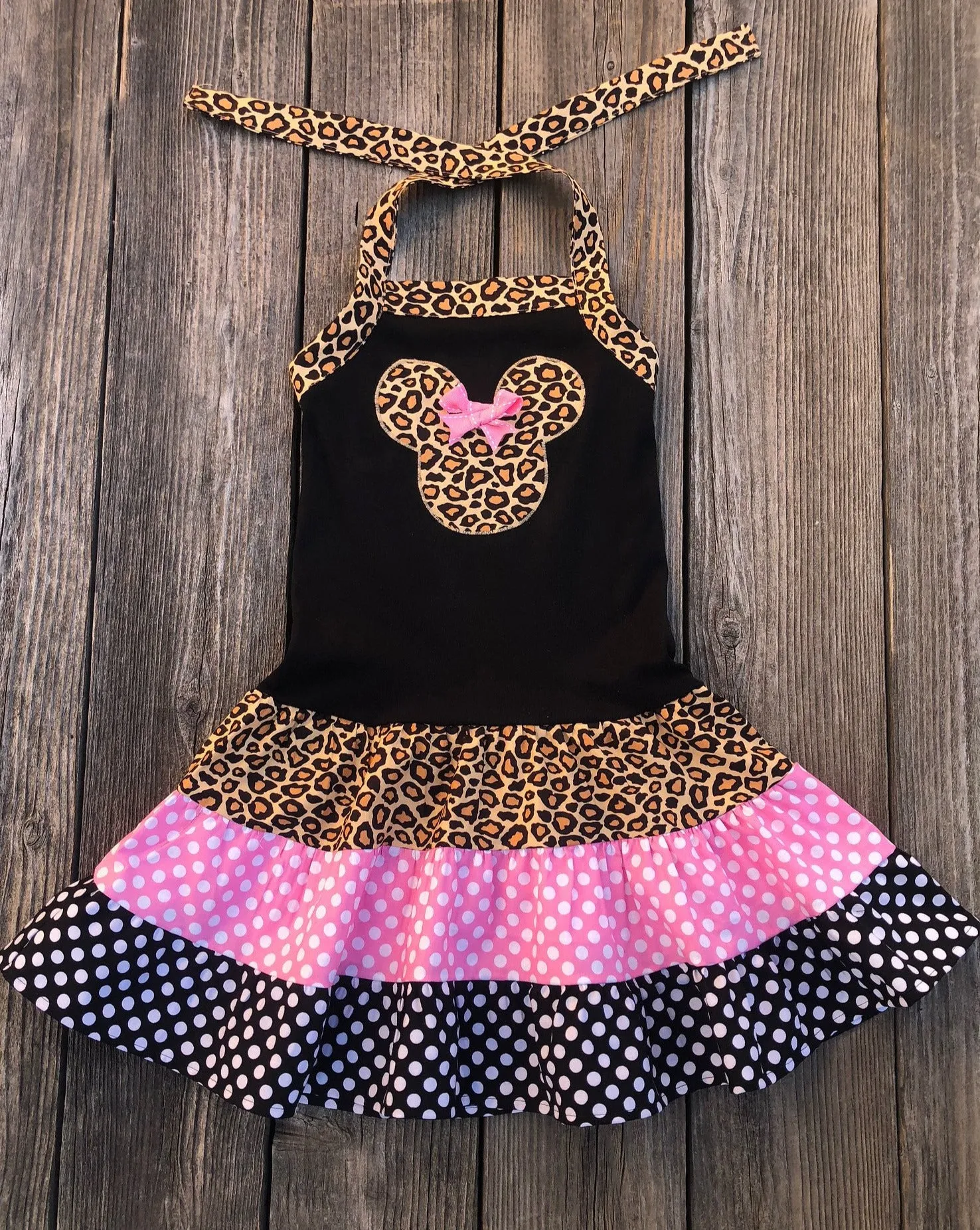 Leopard & Pink Minnie Mouse Dress