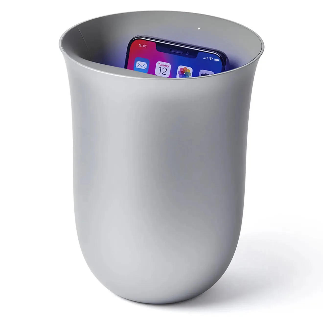 Lexon OBLIO Wireless Charging Station with UV Sanitiser Silver