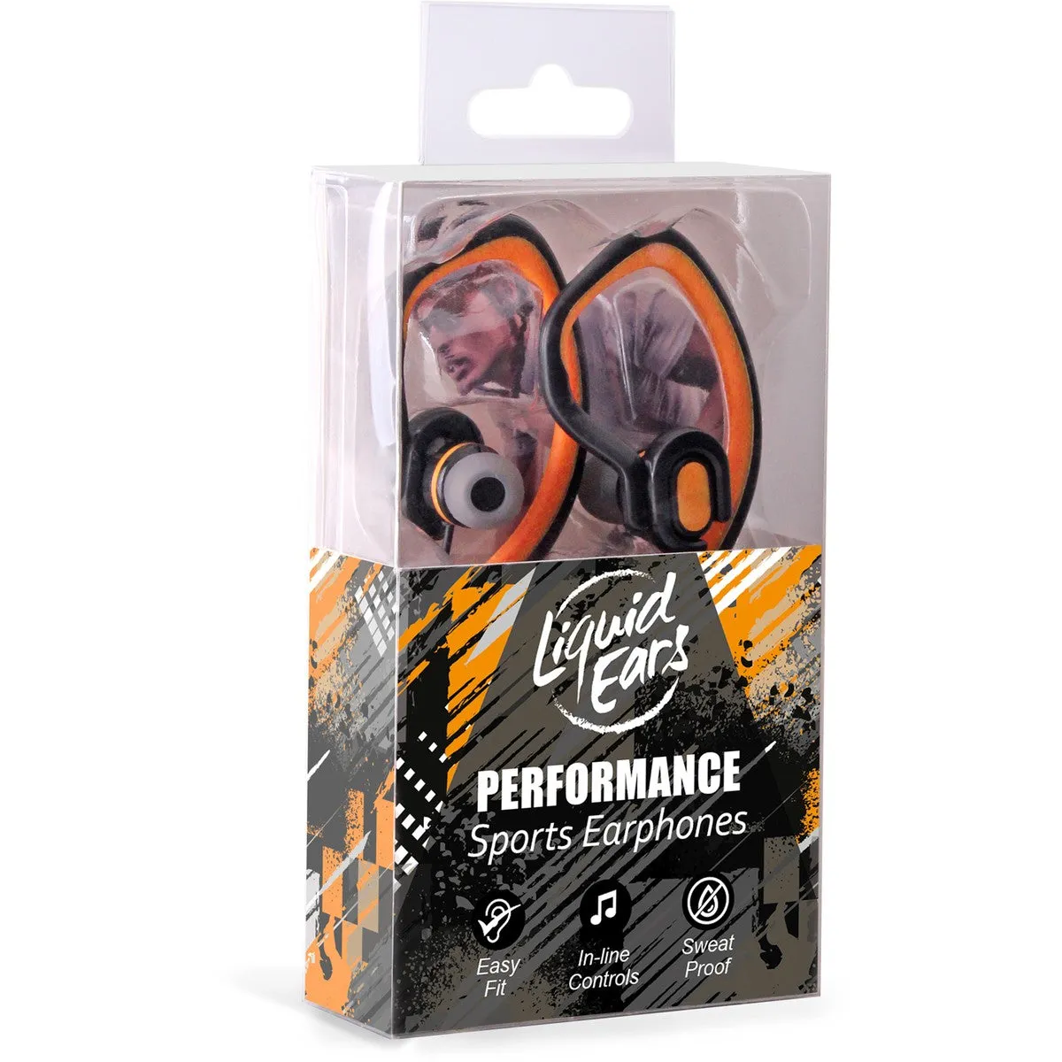 Liquid Ears Performance Sports Earphones - Orange