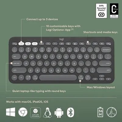 Logitech Bluetooth Wireless Keyboard and Mouse Combo - MK380S