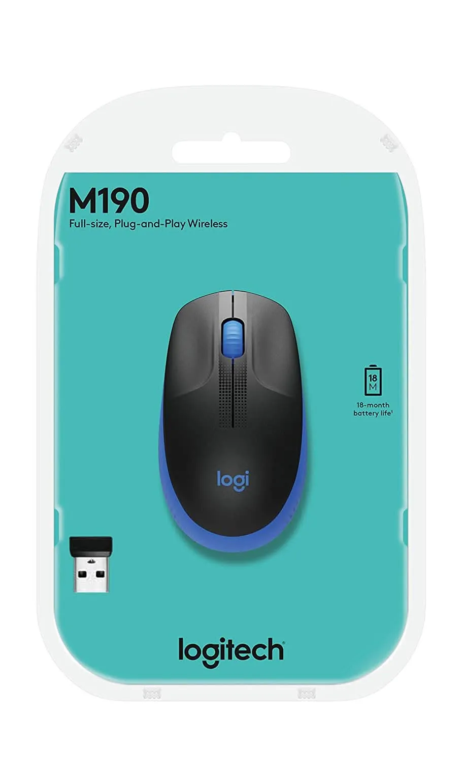 LOGITECH M190 WIRELESS MOUSE BLUE