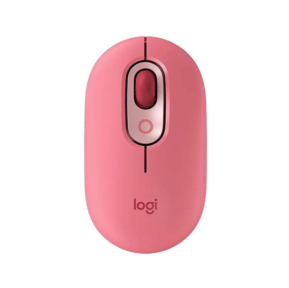 Logitech Mouse POP, Wireless Mouse with Customizable Emojis, SilentTouch Technology, Precision/Speed Scroll, Compact Design, Bluetooth, Multi-Device, OS Compatible - Heartbreaker Rose