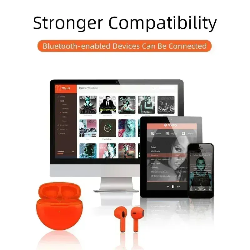 LS Original Pro 6 Bluetooth TWS Earbuds - Mini Wireless In-Ear Headphones for Xiaomi & Android