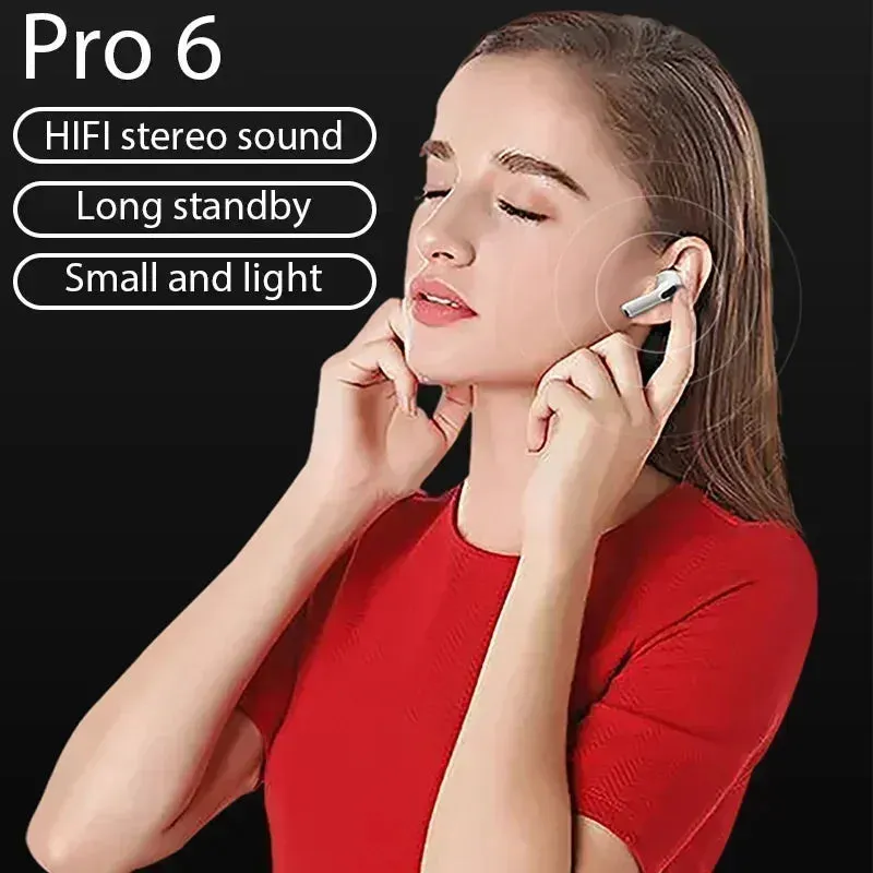 LS Pro 6 TWS Wireless Bluetooth Earbuds - Mini Stereo Sport Headphones for Xiaomi and Android Devices