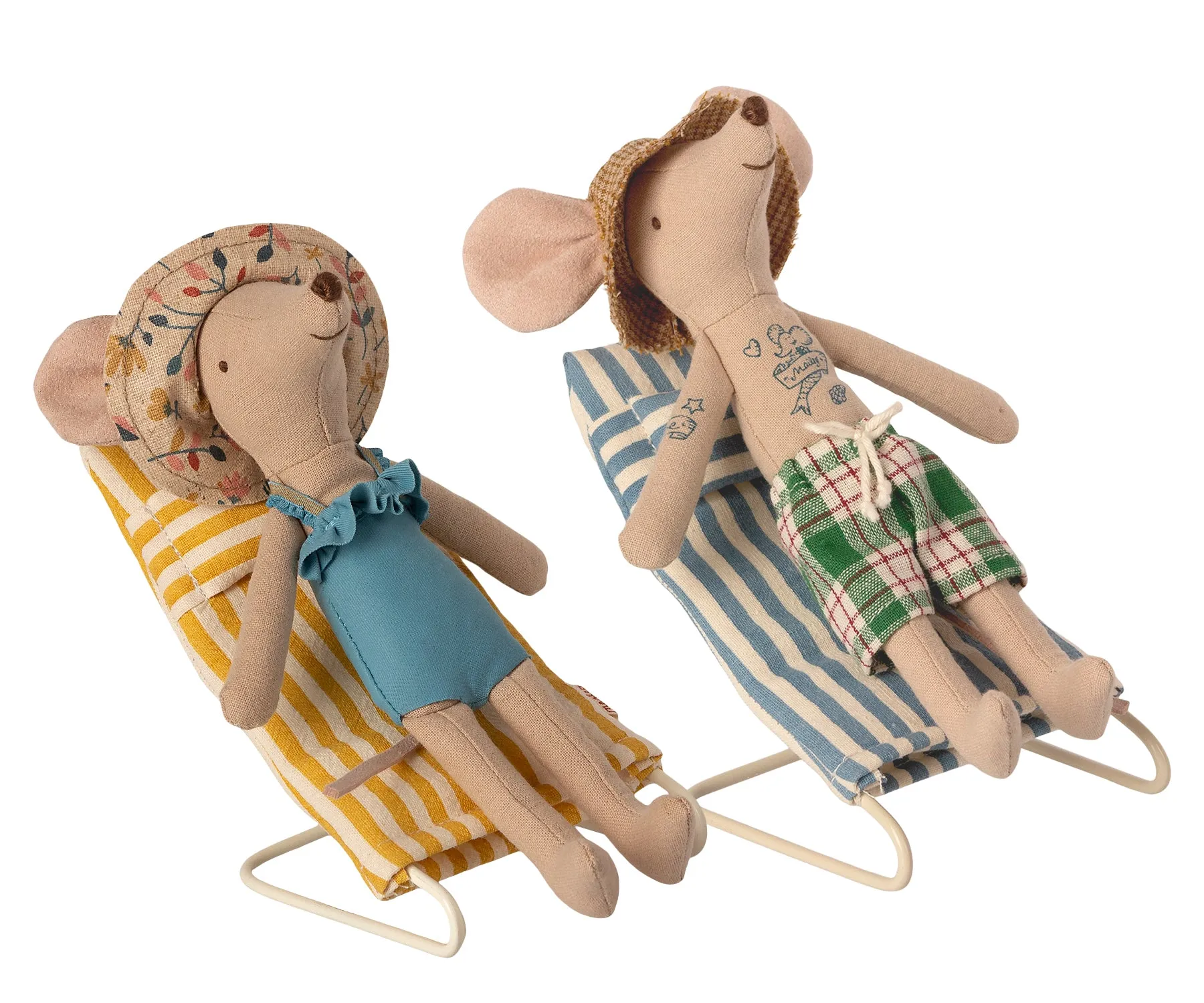 Maileg Miniature Mouse Beach Chair Set