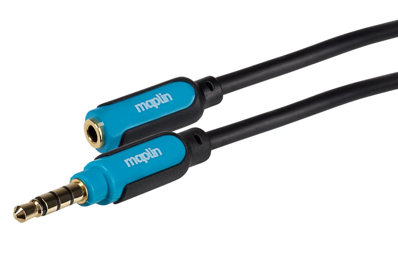 Maplin 3.5mm Aux Stereo 4-Pole Jack Plug to 3.5mm Female Jack Extension Cable - Black, 3m