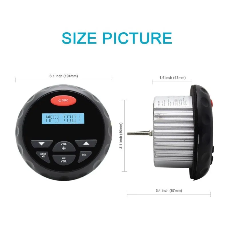 Marine Bluetooth Stereo Boat Radio