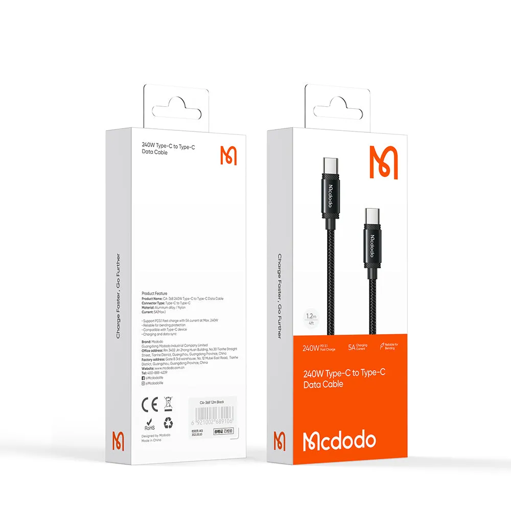 Mcdodo CA-368 | Type-C to Type-C Mobile Cable | Fast Charge 240W PD