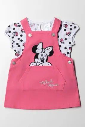 Minnie Mouse Twill Pinni Dress Pink