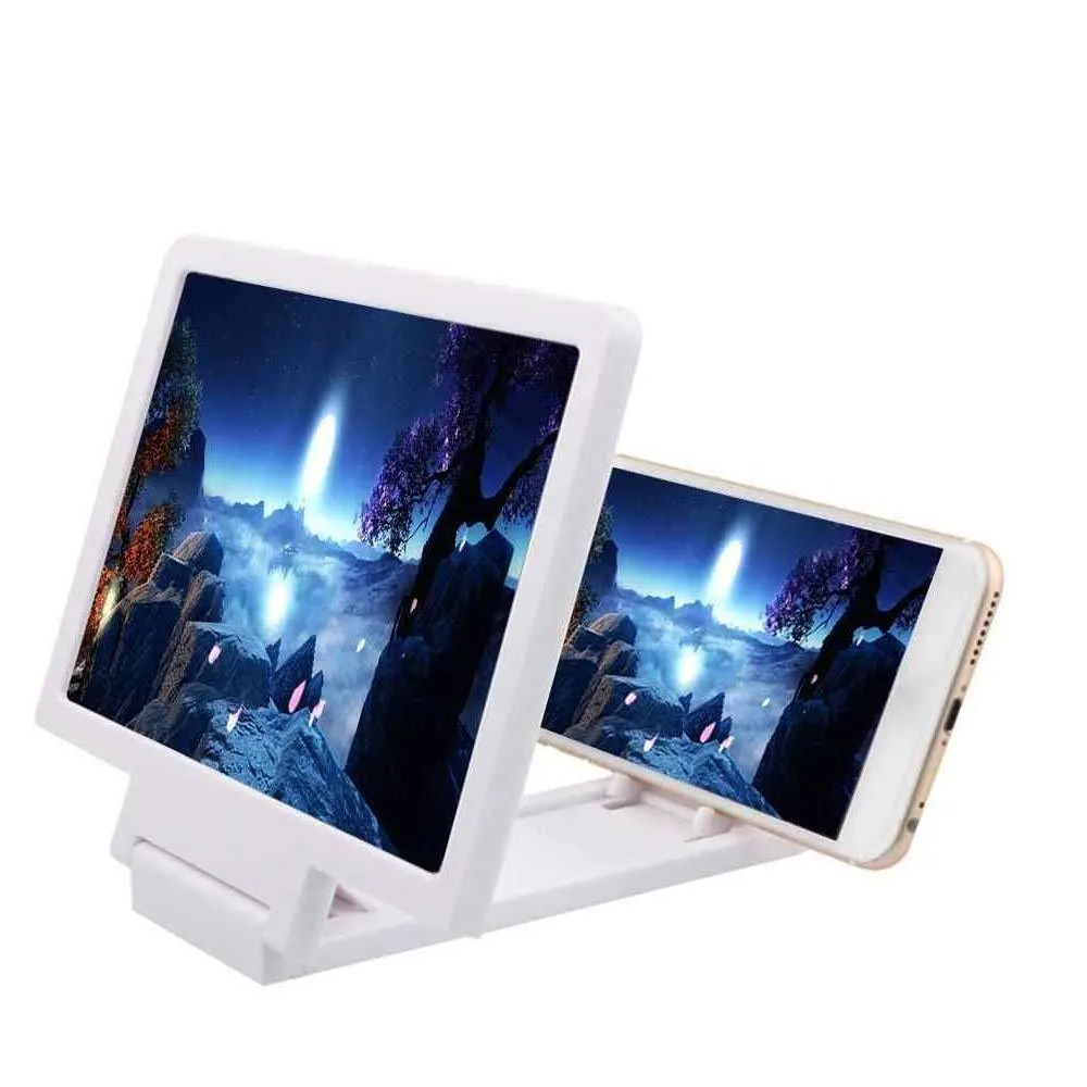 Mobile Phone 3D Screen Magnifier Enlarger Video Screen Amplifier Screen Enlarged Foldable Stand Holder Expander Compatible with All Smartphone