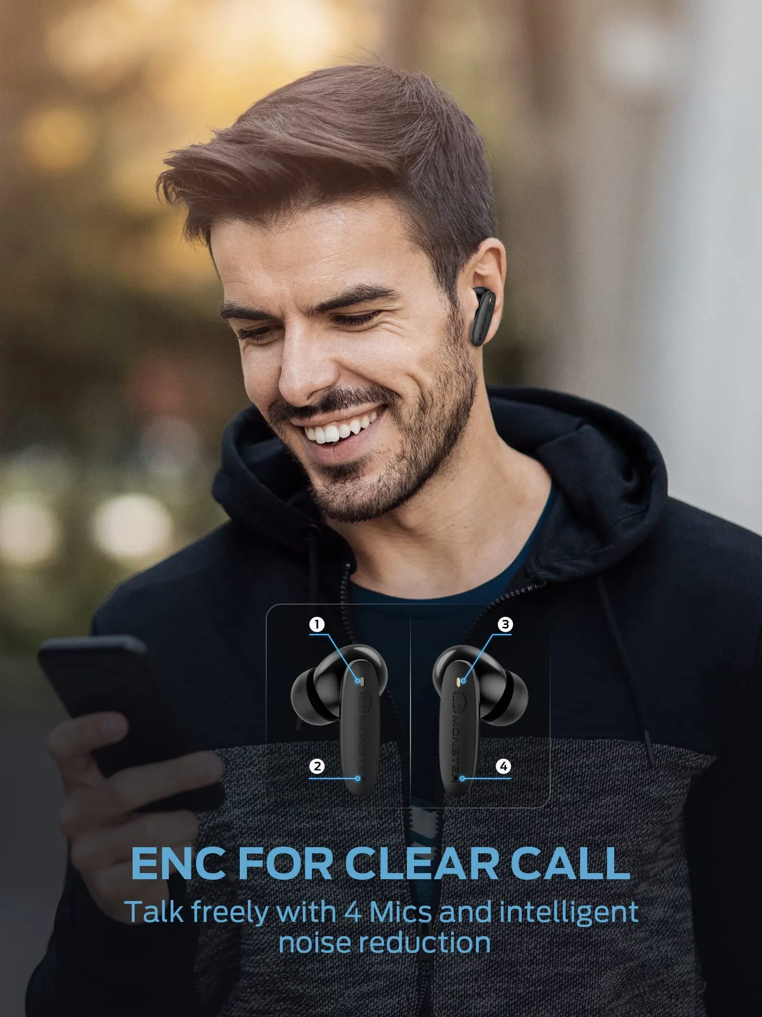 Monster Clarity 108 Active Noise Cancelling Earbuds