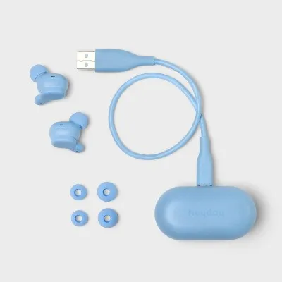 New - True Wireless Bluetooth Active Noise Cancelling Earbuds - heyday Sky Blue