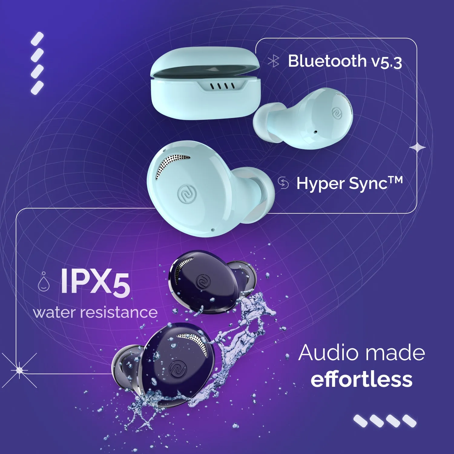 Noise Buds Trance with 45 Hrs Playtime, Low Latency (up to 40ms), HyperSync, and IPX5 Bluetooth Headset