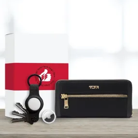 On-the-Go Elegance Bundle: Tumi Continental Wallet & Apple AirTag Bundle