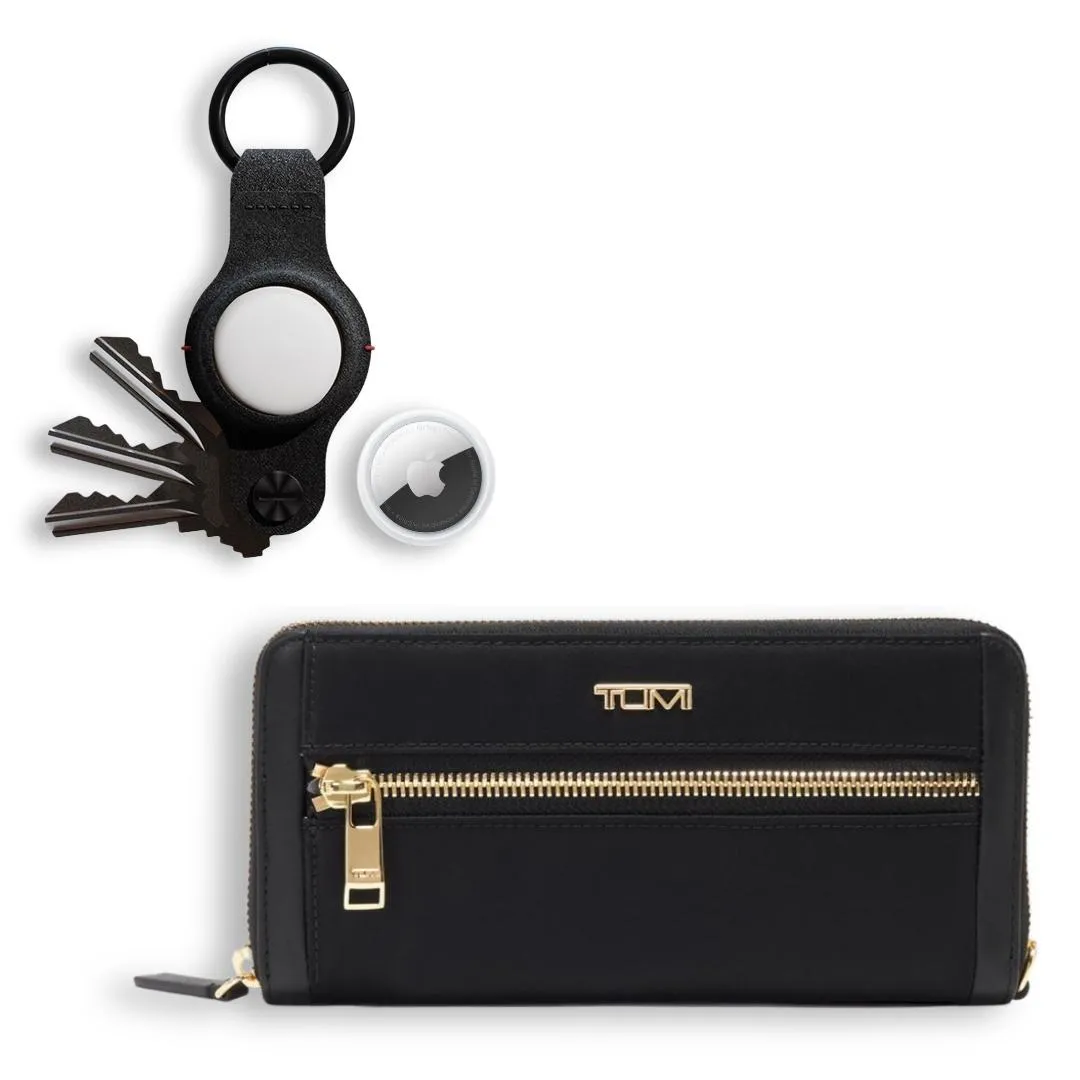 On-the-Go Elegance Bundle: Tumi Continental Wallet & Apple AirTag Bundle