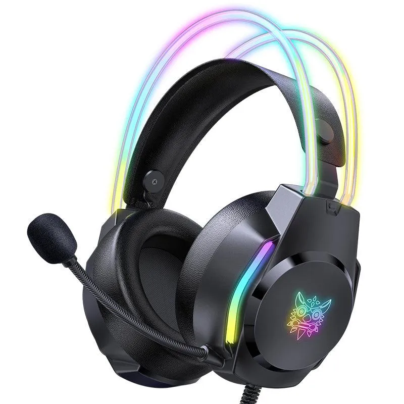 ONIKUMA X26 Head-mounted Earphone RGB Light, Noise Reduction Wired Headphone