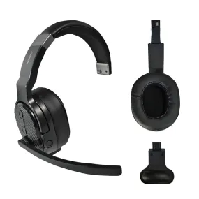 PATRIOT Convertible Bluetooth Over the Head Headset! Single or Dual Ear Stereo Noise Canceling Headset 200ft  Range