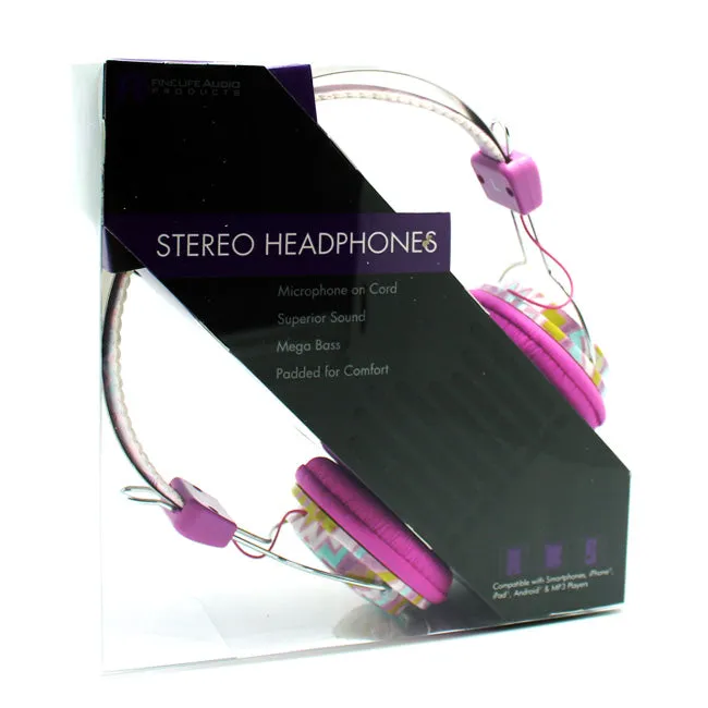 Purple Navajo Stereo Headphones