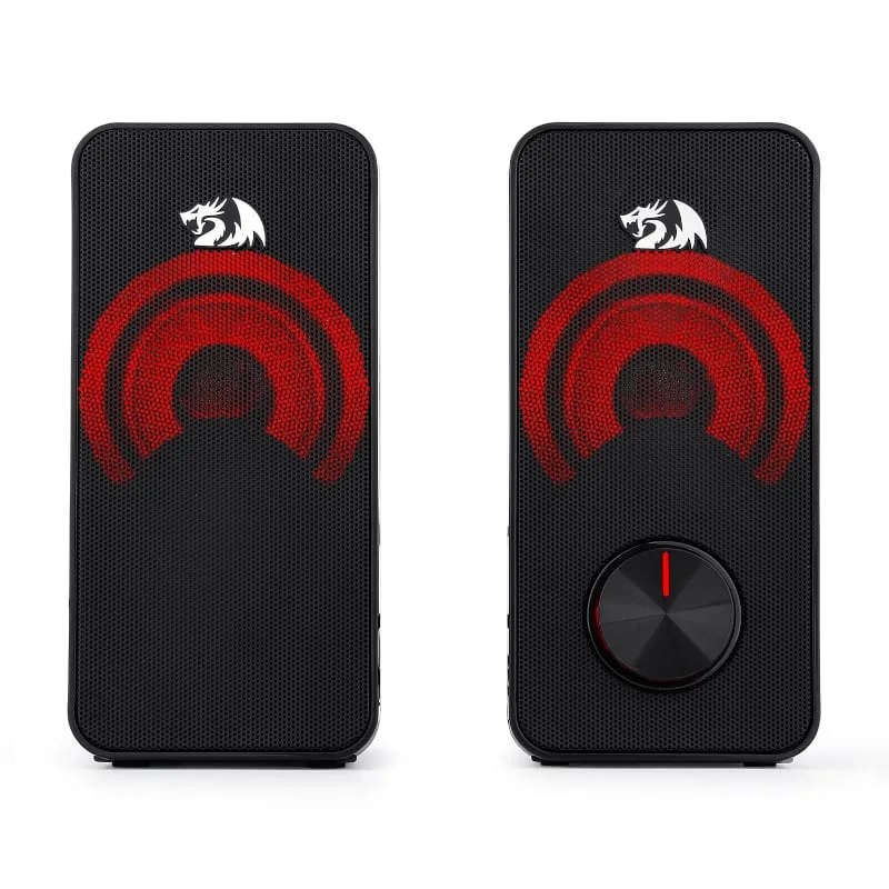 Redragon 2.0 Satellite Speakers Stentor 2X3W Red Led 3.5Mm - Black