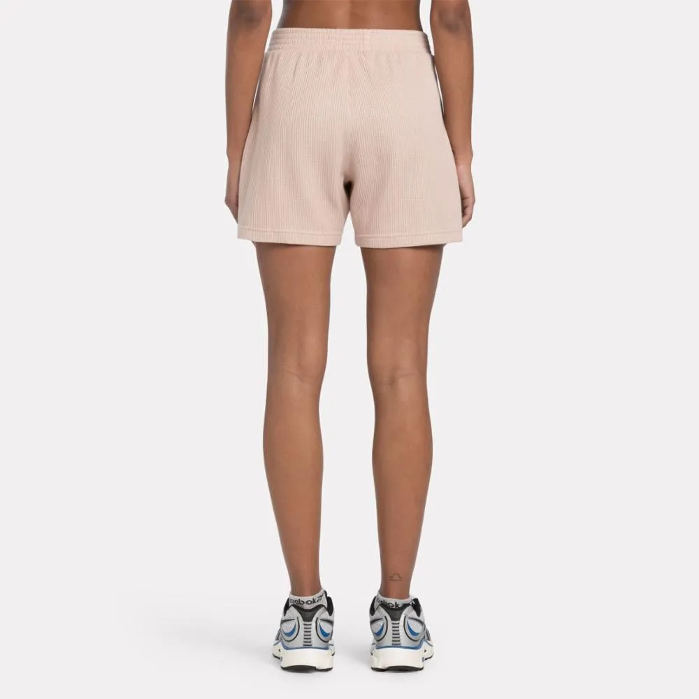 Reebok Apparel Women Classics Wardrobe Essentials Waffle Shorts PINSTU