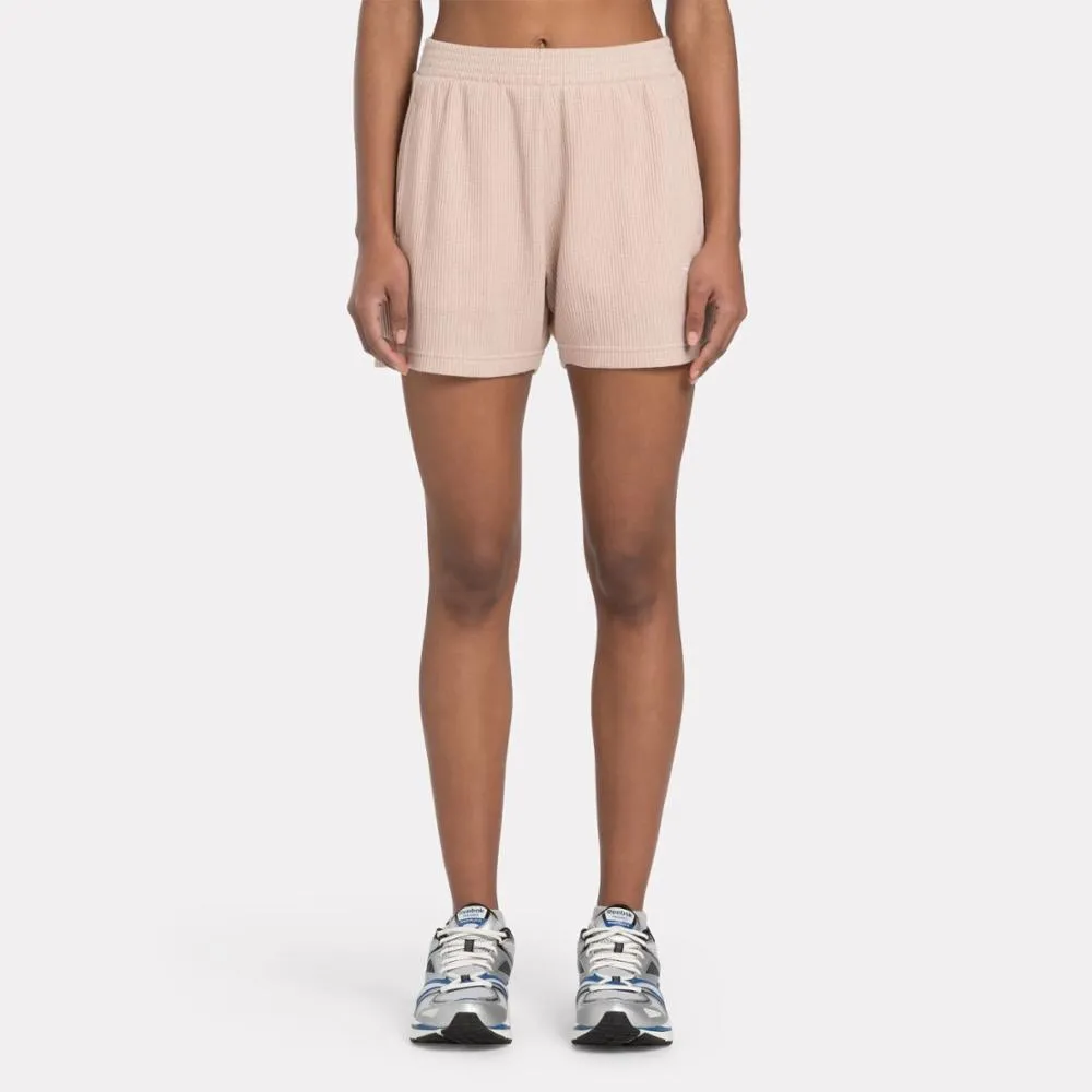 Reebok Apparel Women Classics Wardrobe Essentials Waffle Shorts PINSTU