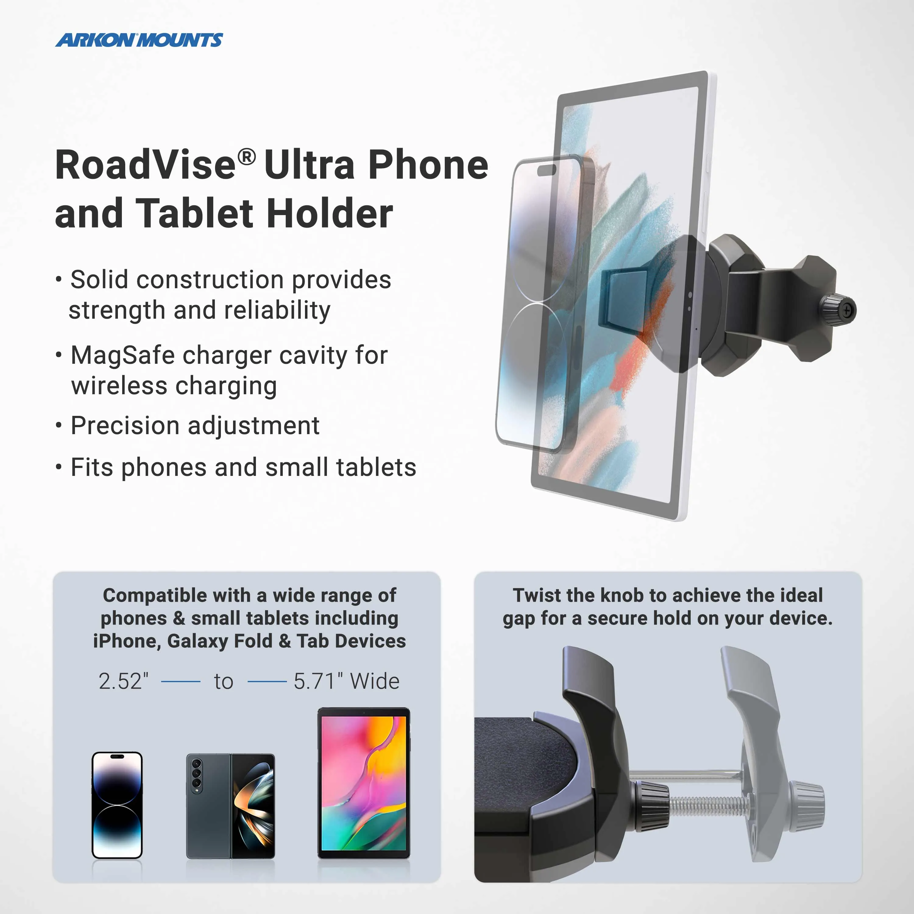 RoadVise® Ultra Holder with Aluminum Handlebar Mount