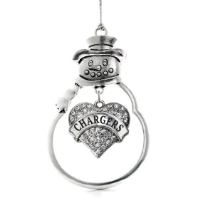 Silver Chargers Pave Heart Charm Snowman Ornament